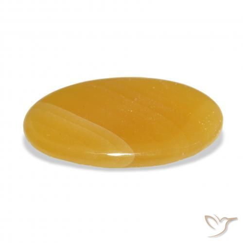 Calcite Gemstone in 39.4 x 22.3 mm Size for Sale, Calcite Stone in Golden-Orange Color