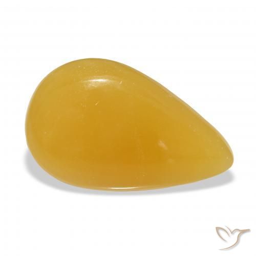 25.69 ct Golden Calcite Stone, Natural Calcite in Pear Cabochon Shape for Sale