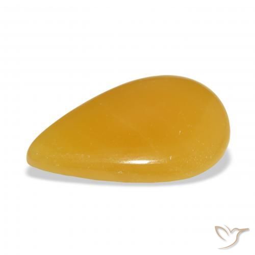 Calcite Gemstone in 31.6 x 19.9 mm Size for Sale, Calcite Stone in Golden-Orange Color