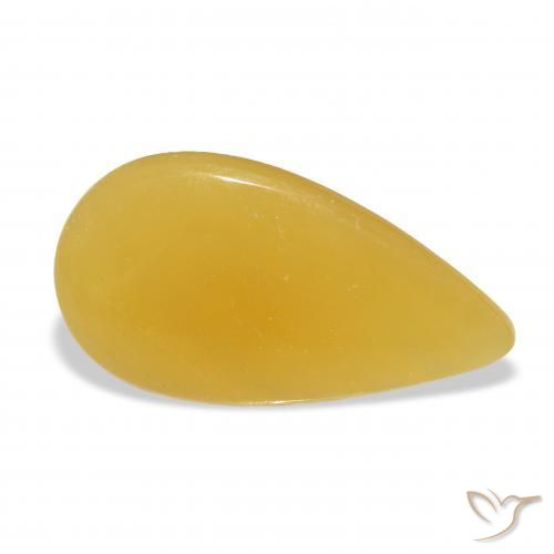 13.24 ct Golden Calcite Stone, Natural Calcite in Pear Cabochon Shape for Sale