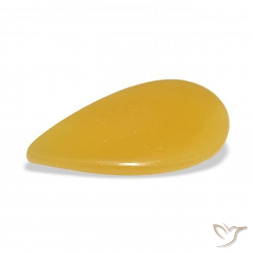 Calcite Gemstone in 30.2 x 17 mm Size for Sale, Calcite Stone in Golden-Orange Color