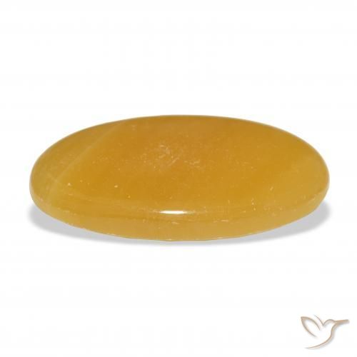 Calcite Gemstone in 35.6 x 18.4 mm Size for Sale, Calcite Stone in Golden-Orange Color