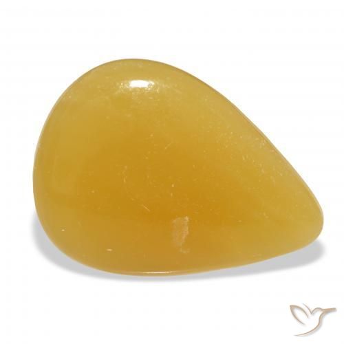 29.16 ct Golden Calcite Stone, Natural Calcite in Pear Cabochon Shape for Sale