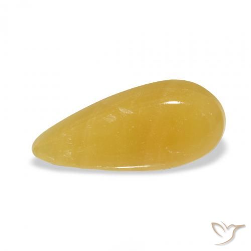 6.42ct Natural Golden-Orange Calcite, Pear Shape, Translucent
