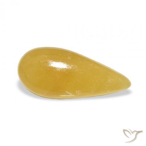 6.42 ct Golden Calcite Stone, Natural Calcite in Pear Cabochon Shape for Sale
