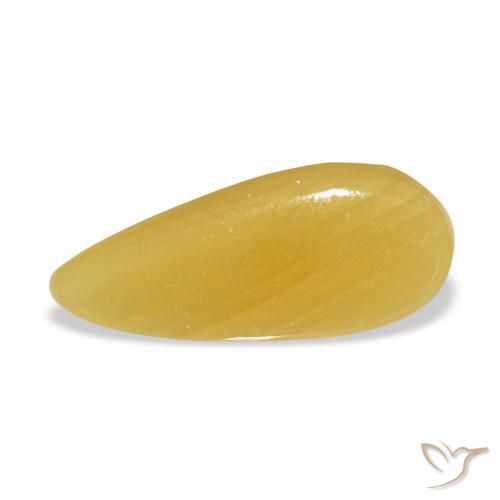 7.32ct Natural Golden-Orange Calcite, Pear Shape, Translucent, Photo A