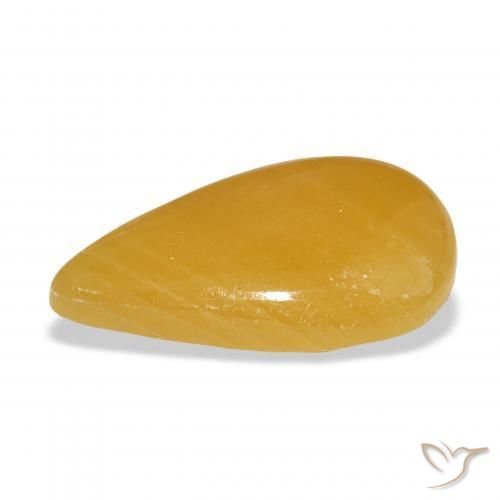 Calcite Gemstone in 28.5 x 16.2 mm Size for Sale, Calcite Stone in Golden-Orange Color