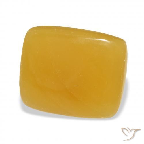 25.55 ct Golden Calcite Stone, Natural Calcite in Cushion Cabochon Shape for Sale