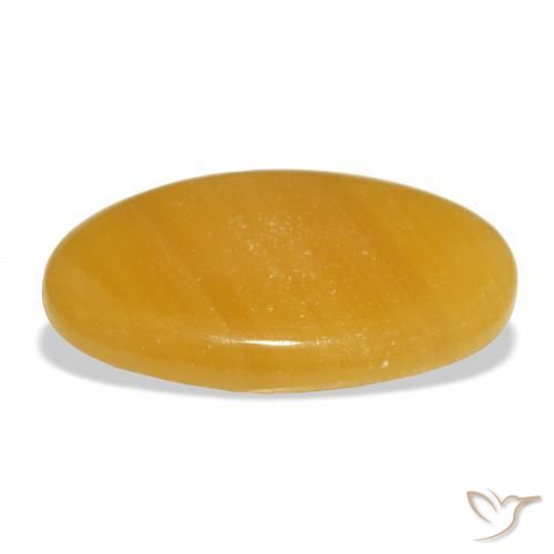 Calcite Gemstone in 39.4 x 22.4 mm Size for Sale, Calcite Stone in Golden-Orange Color