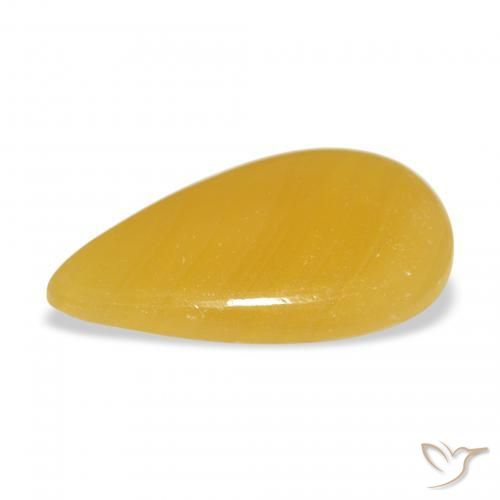 Calcite Gemstone in 23.3 x 13.2 mm Size for Sale, Calcite Stone in Golden-Orange Color