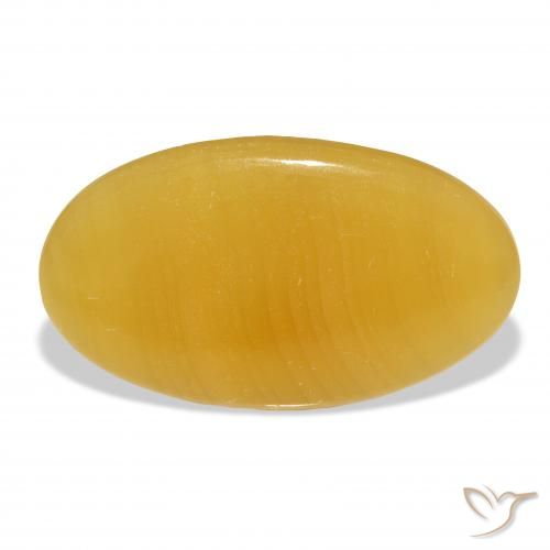 39.11ct Natural Golden-Orange Calcite, Oval, Translucent