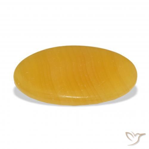 Calcite Gemstone in 39.2 x 23.7 mm Size for Sale, Calcite Stone in Golden-Orange Color