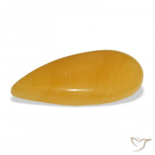 Calcite Gemstone in 36.8 x 17.2 mm Size for Sale, Calcite Stone in Golden-Orange Color