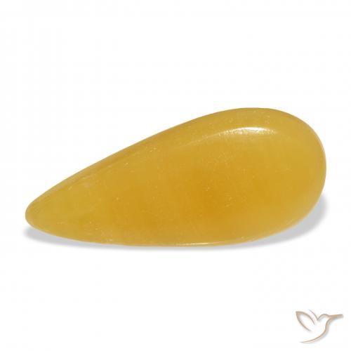 20.10ct Natural Golden-Orange Calcite, Pear Shape, Translucent