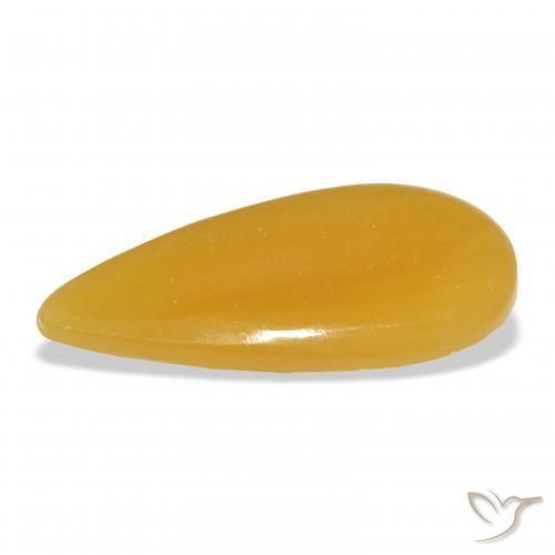 Calcite Gemstone in 37.9 x 18.1 mm Size for Sale, Calcite Stone in Golden-Orange Color