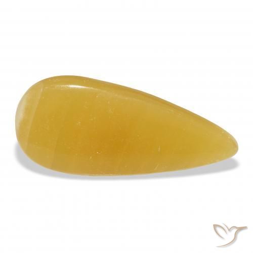 23.53 ct Golden Calcite Stone, Natural Calcite in Pear Cabochon Shape for Sale