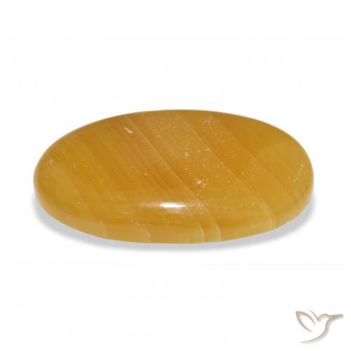 Calcite Gemstone in 34.4 x 19.8 mm Size for Sale, Calcite Stone in Golden-Orange Color