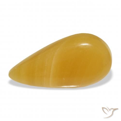 22.75ct Natural Golden-Orange Calcite, Pear Shape, Translucent