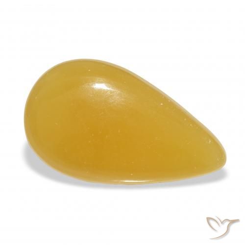 15.89 ct Golden Calcite Stone, Natural Calcite in Pear Cabochon Shape for Sale