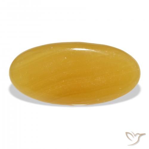 46.77ct Natural Golden-Orange Calcite, Oval, Translucent