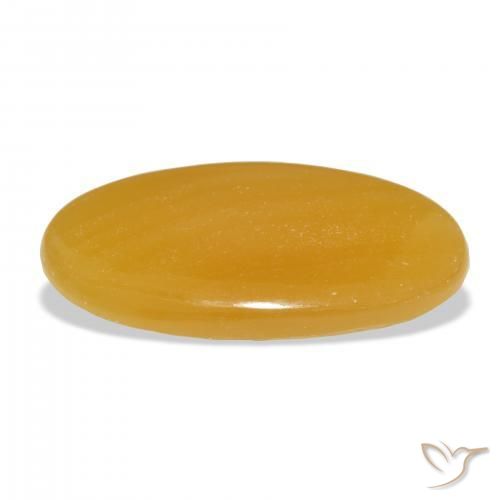 Calcite Gemstone in 42.4 x 20.7 mm Size for Sale, Calcite Stone in Golden-Orange Color
