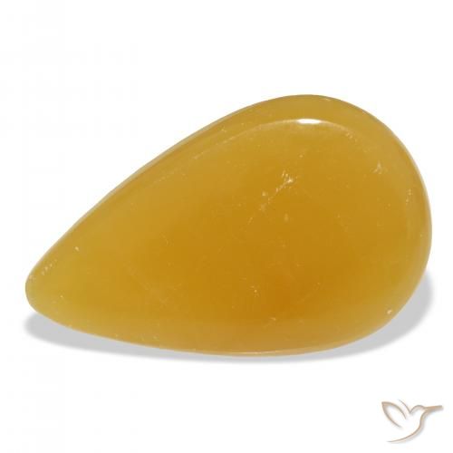 44.94ct Natural Golden-Orange Calcite, Pear Shape, Translucent