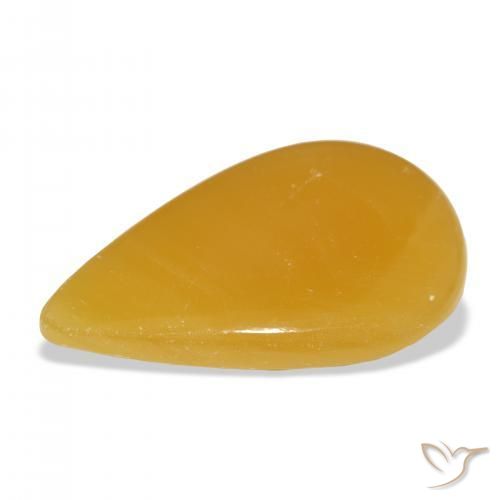 Calcite Gemstone in 40 x 25.3 mm Size for Sale, Calcite Stone in Golden-Orange Color