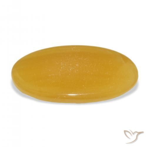Calcite Gemstone in 39.5 x 22.4 mm Size for Sale, Calcite Stone in Golden-Orange Color