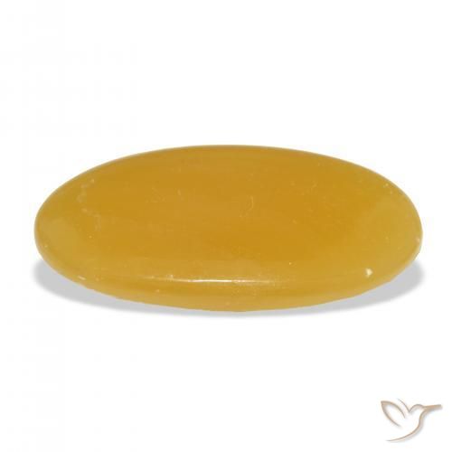 Calcite Gemstone in 39.1 x 21 mm Size for Sale, Calcite Stone in Golden-Orange Color