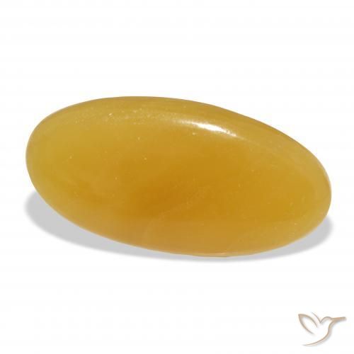 39.08 ct Golden Calcite Stone, Natural Calcite in Oval Cabochon Shape for Sale