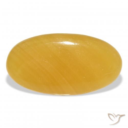 39.54ct Natural Golden-Orange Calcite, Oval, Translucent