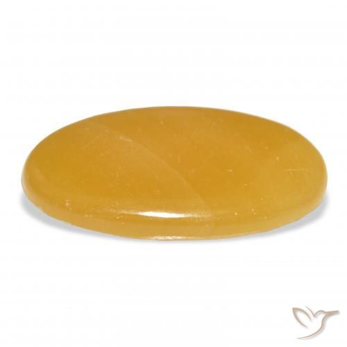 Calcite Gemstone in 37.3 x 19.9 mm Size for Sale, Calcite Stone in Golden-Orange Color