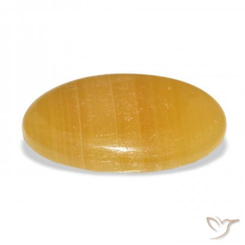 Calcite Gemstone in 32.7 x 19.8 mm Size for Sale, Calcite Stone in Golden-Orange Color