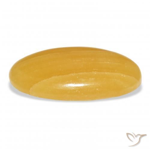 Calcite Gemstone in 37.5 x 18.7 mm Size for Sale, Calcite Stone in Golden-Orange Color