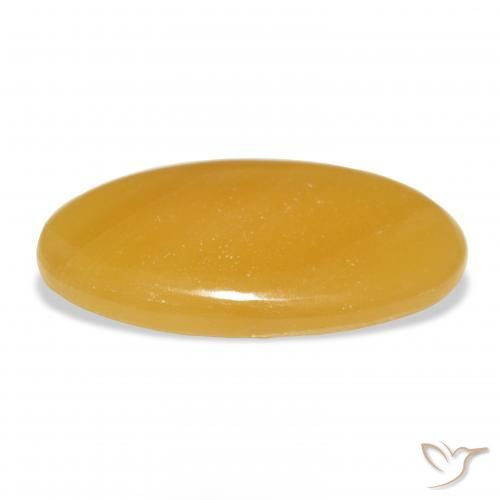 Calcite Gemstone in 36.6 x 18.8 mm Size for Sale, Calcite Stone in Golden-Orange Color
