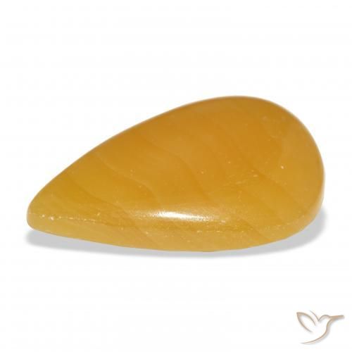 Calcite Gemstone in 36.5 x 22.8 mm Size for Sale, Calcite Stone in Golden-Orange Color