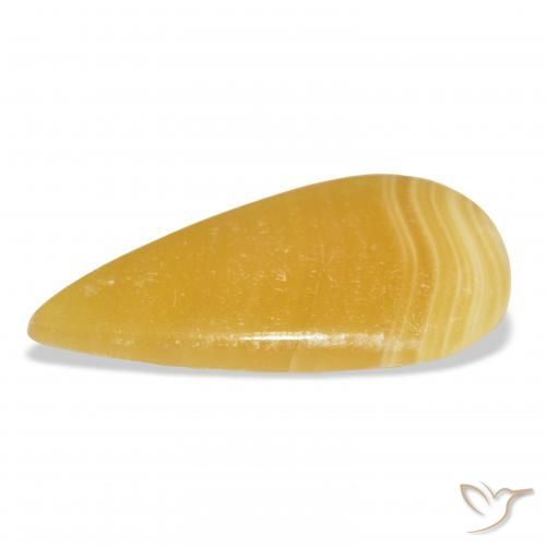 Calcite Gemstone in 37.9 x 18.6 mm Size for Sale, Calcite Stone in Golden-Orange Color