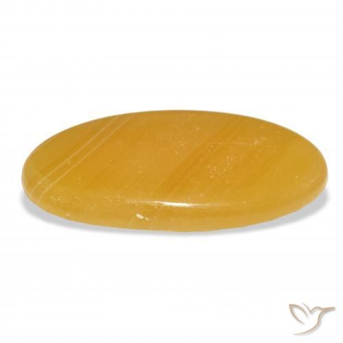 Calcite Gemstone in 41.6 x 20.2 mm Size for Sale, Calcite Stone in Golden-Orange Color