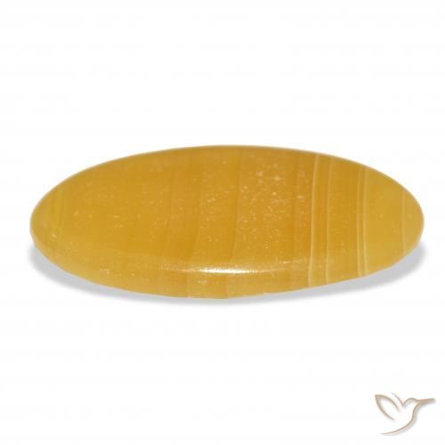 Calcite Gemstone in 39.2 x 19.6 mm Size for Sale, Calcite Stone in Golden-Orange Color