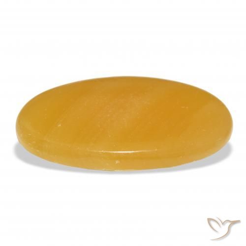 Calcite Gemstone in 41.8 x 23.1 mm Size for Sale, Calcite Stone in Golden-Orange Color