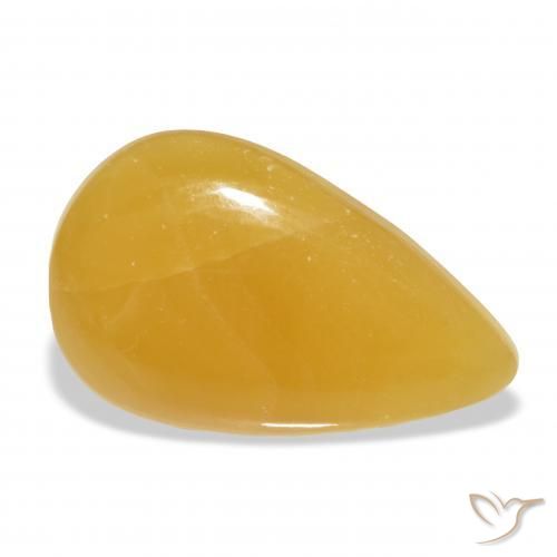 26.71 ct Golden Calcite Stone, Natural Calcite in Pear Cabochon Shape for Sale