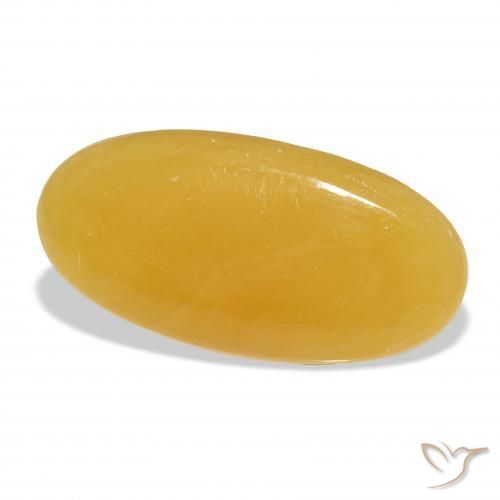 37.52 ct Golden Calcite Stone, Natural Calcite in Oval Cabochon Shape for Sale