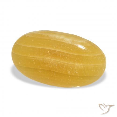 13.57 ct Golden Calcite Stone, Natural Calcite in Oval Cabochon Shape for Sale