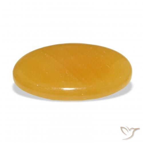 Calcite Gemstone in 36.5 x 21.4 mm Size for Sale, Calcite Stone in Golden-Orange Color