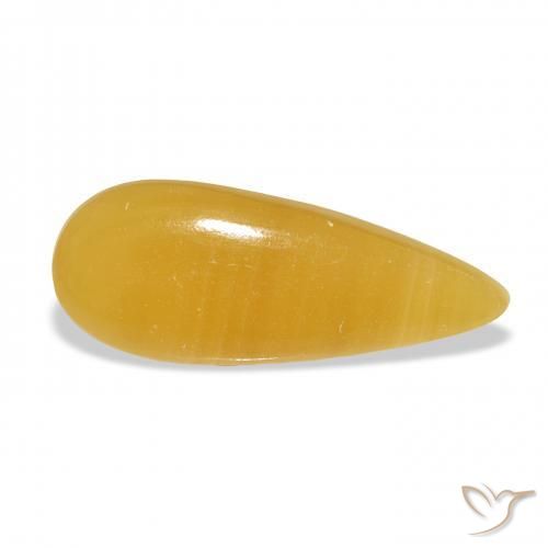 19.07 ct Golden Calcite Stone, Natural Calcite in Pear Cabochon Shape for Sale