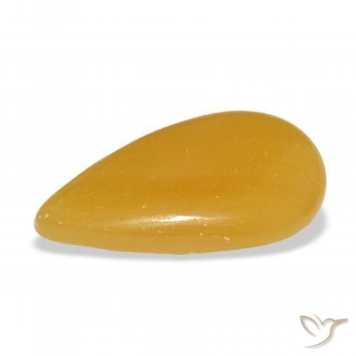 Calcite Gemstone in 29.2 x 16.2 mm Size for Sale, Calcite Stone in Golden-Orange Color