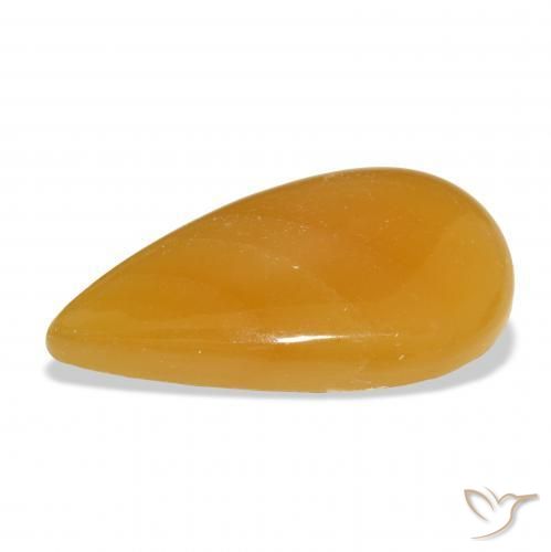 Calcite Gemstone in 41.4 x 23.3 mm Size for Sale, Calcite Stone in Golden-Orange Color