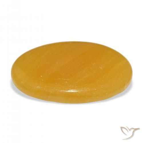 Calcite Gemstone in 38.5 x 23.9 mm Size for Sale, Calcite Stone in Golden-Orange Color