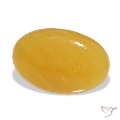 29.48 ct Golden Calcite Stone, Natural Calcite in Oval Cabochon Shape for Sale