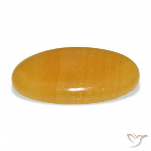 Calcite Gemstone in 39.5 x 20.3 mm Size for Sale, Calcite Stone in Golden-Orange Color